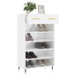 vidaXL Mueble zapatero madera contrachapada blanco brillo 60x35x105 cm vidaXL Mueble zapatero madera contrachapada blanco brillo 60x35x105 cm