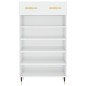 vidaXL Mueble zapatero madera contrachapada blanco brillo 60x35x105 cm vidaXL Mueble zapatero madera contrachapada blanco brillo 60x35x105 cm