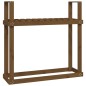 vidaXL Leñero de madera maciza pino marrón miel 110x35x108,5 cm