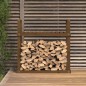 vidaXL Leñero de madera maciza pino marrón miel 110x35x108,5 cm