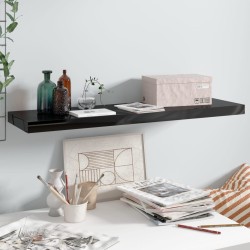vidaXL Estante flotante de pared MDF gris brillo 90x23,5x3,8 cm