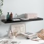 vidaXL Estante flotante de pared MDF gris brillo 90x23,5x3,8 cm