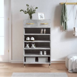 vidaXL Zapatero madera de ingeniería gris hormigón 60x35x105 cm