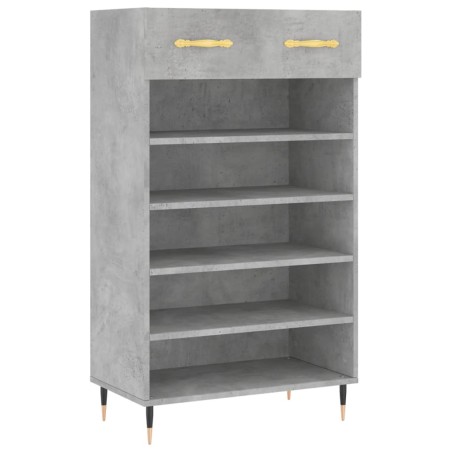 vidaXL Zapatero madera de ingeniería gris hormigón 60x35x105 cm