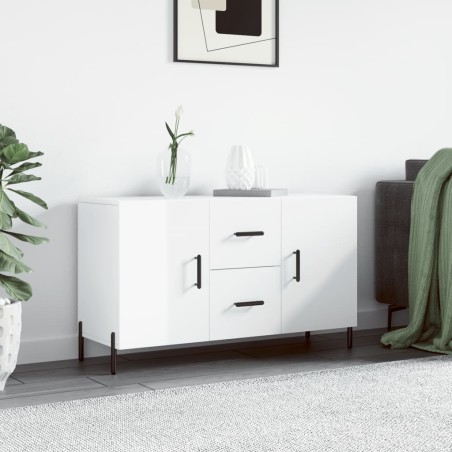 vidaXL Aparador de madera de ingeniería blanco brillante 100x36x60 cm