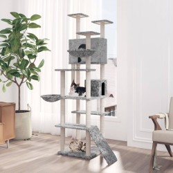 vidaXL Rascador para gatos con postes de sisal gris claro 191 cm