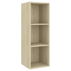 vidaXL Mueble de pared para TV madera contrachapada roble 37x37x72 cm