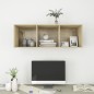 vidaXL Mueble de pared para TV madera contrachapada roble 37x37x72 cm vidaXL Mueble de pared para TV madera contrachapada roble 37x37x72 cm