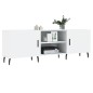 vidaXL Mueble de TV madera de ingeniería blanco brillante 150x30x50 cm vidaXL Mueble de TV madera de ingeniería blanco brillante 150x30x50 cm