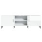 vidaXL Mueble de TV madera de ingeniería blanco brillante 150x30x50 cm vidaXL Mueble de TV madera de ingeniería blanco brillante 150x30x50 cm