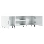 vidaXL Mueble de TV madera de ingeniería blanco brillante 150x30x50 cm vidaXL Mueble de TV madera de ingeniería blanco brillante 150x30x50 cm