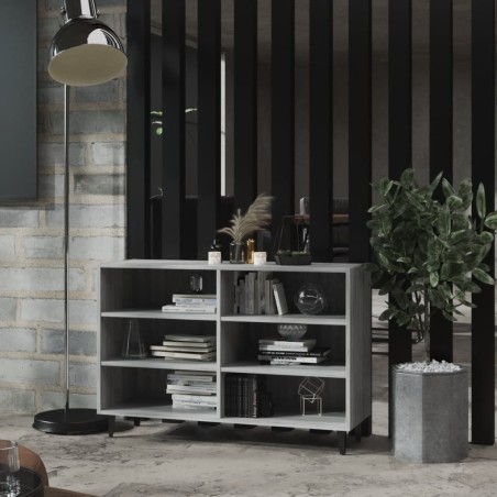 vidaXL Aparador de madera de ingeniería gris Sonoma 103,5x35x70 cm
