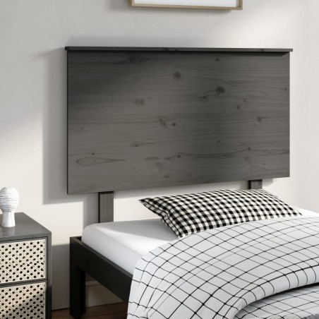 vidaXL Cabecero de cama madera maciza de pino gris 94x6x82,5 cm
