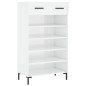 vidaXL Mueble zapatero madera contrachapada blanco brillo 60x35x105 cm vidaXL Mueble zapatero madera contrachapada blanco brillo 60x35x105 cm