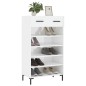 vidaXL Mueble zapatero madera contrachapada blanco brillo 60x35x105 cm vidaXL Mueble zapatero madera contrachapada blanco brillo 60x35x105 cm