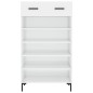vidaXL Mueble zapatero madera contrachapada blanco brillo 60x35x105 cm vidaXL Mueble zapatero madera contrachapada blanco brillo 60x35x105 cm