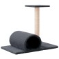 vidaXL Poste rascador para gatos con túnel gris oscuro 60x34,5x50 cm vidaXL Poste rascador para gatos con túnel gris oscuro 60x34,5x50 cm