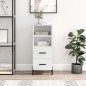 vidaXL Aparador de madera contrachapada blanco brillante 34,5x34x90 cm vidaXL Aparador de madera contrachapada blanco brillante 34,5x34x90 cm