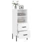vidaXL Aparador de madera contrachapada blanco brillante 34,5x34x90 cm vidaXL Aparador de madera contrachapada blanco brillante 34,5x34x90 cm