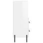 vidaXL Aparador de madera contrachapada blanco brillante 34,5x34x90 cm vidaXL Aparador de madera contrachapada blanco brillante 34,5x34x90 cm