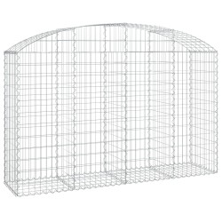 vidaXL Cesta gaviones forma arco hierro galvanizado 200x50x120/140 cm