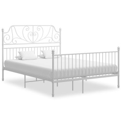 vidaXL Estructura de cama de metal blanco 160x200 cm