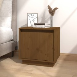 vidaXL Mesita de noche de madera maciza de pino marrón miel 40x30x40cm