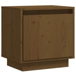 vidaXL Mesita de noche de madera maciza de pino marrón miel 40x30x40cm