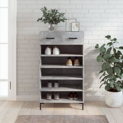 vidaXL Zapatero madera de ingeniería gris hormigón 60x35x105 cm