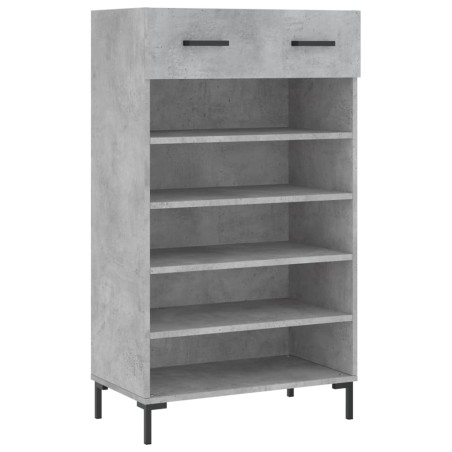 vidaXL Zapatero madera de ingeniería gris hormigón 60x35x105 cm