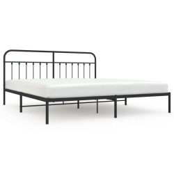 vidaXL Estructura de cama con cabecero metal negro 200x200 cm