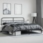 vidaXL Estructura de cama con cabecero metal negro 200x200 cm vidaXL Estructura de cama con cabecero metal negro 200x200 cm