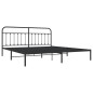 vidaXL Estructura de cama con cabecero metal negro 200x200 cm vidaXL Estructura de cama con cabecero metal negro 200x200 cm