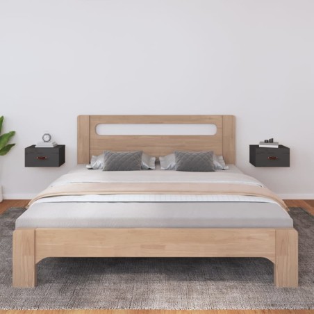 vidaXL Mesita de noche de pared 2 uds gris 40x29,5x22 cm