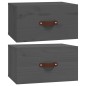 vidaXL Mesita de noche de pared 2 uds gris 40x29,5x22 cm vidaXL Mesita de noche de pared 2 uds gris 40x29,5x22 cm