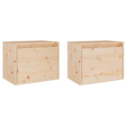 vidaXL Armario de pared 2 unidades madera maciza de pino 45x30x35 cm