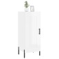 vidaXL Aparador de madera contrachapada blanco brillante 34,5x34x90 cm