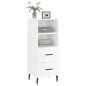 vidaXL Aparador de madera contrachapada blanco brillante 34,5x34x90 cm vidaXL Aparador de madera contrachapada blanco brillante 34,5x34x90 cm