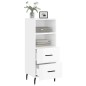 vidaXL Aparador de madera contrachapada blanco brillante 34,5x34x90 cm vidaXL Aparador de madera contrachapada blanco brillante 34,5x34x90 cm