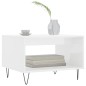 vidaXL Mesa de centro madera de ingeniería blanco brillo 60x50x40 cm vidaXL Mesa de centro madera de ingeniería blanco brillo 60x50x40 cm