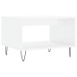 vidaXL Mesa de centro madera de ingeniería blanco brillo 60x50x40 cm vidaXL Mesa de centro madera de ingeniería blanco brillo 60x50x40 cm
