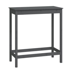 vidaXL Mesa alta de bar de madera maciza de pino gris 100x50x110 cm