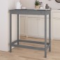 vidaXL Mesa alta de bar de madera maciza de pino gris 100x50x110 cm vidaXL Mesa alta de bar de madera maciza de pino gris 100x50x110 cm