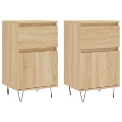 vidaXL Aparadores 2 uds madera de ingeniería roble Sonoma 40x35x70 cm