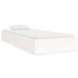 vidaXL Estructura de cama individual madera maciza blanca 75x190 cm