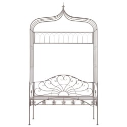 vidaXL Banco de jardín 122 cm hierro color marrón antiguo