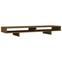 vidaXL Soporte de monitor madera maciza pino marrón miel 100x27x14 cm