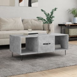 vidaXL Mesa de centro madera contrachapada gris hormigón 102x50x40 cm