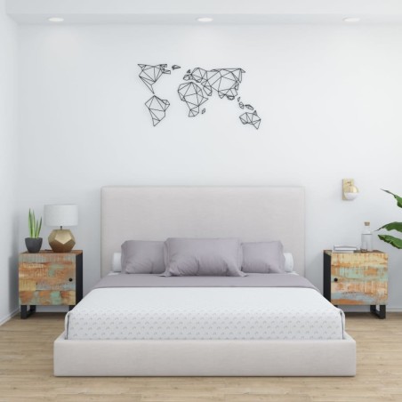 vidaXL Mesitas de noche 2 uds de madera maciza reciclada 40x33x46 cm