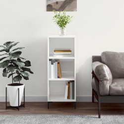 vidaXL Aparador madera de ingeniería blanco brillante 34,5x32,5x90 cm